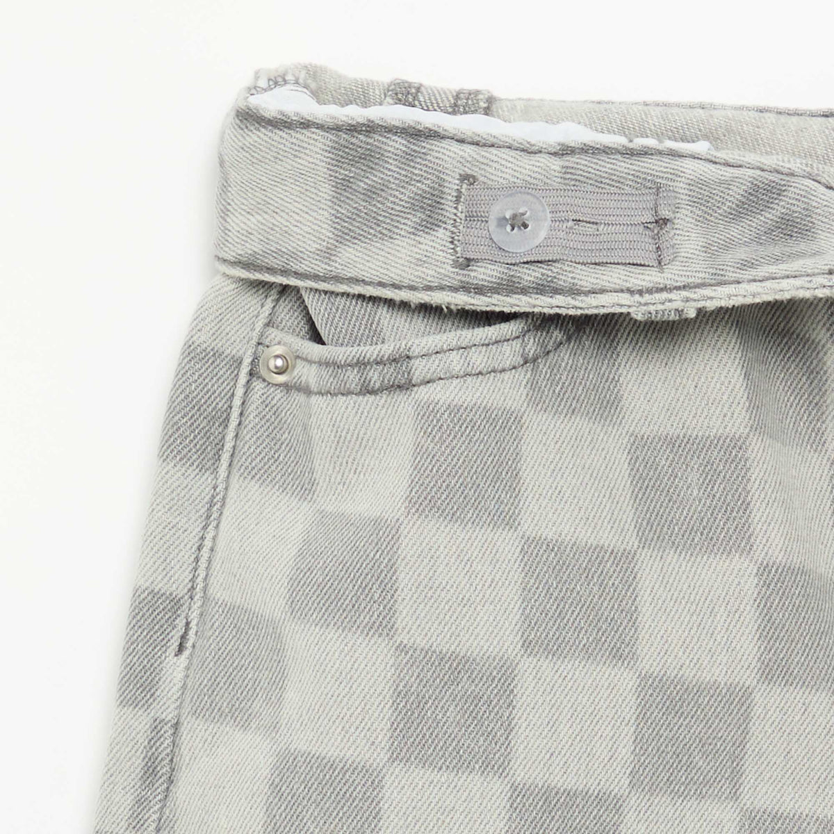 Bermuda en denim à carreaux GRIS
