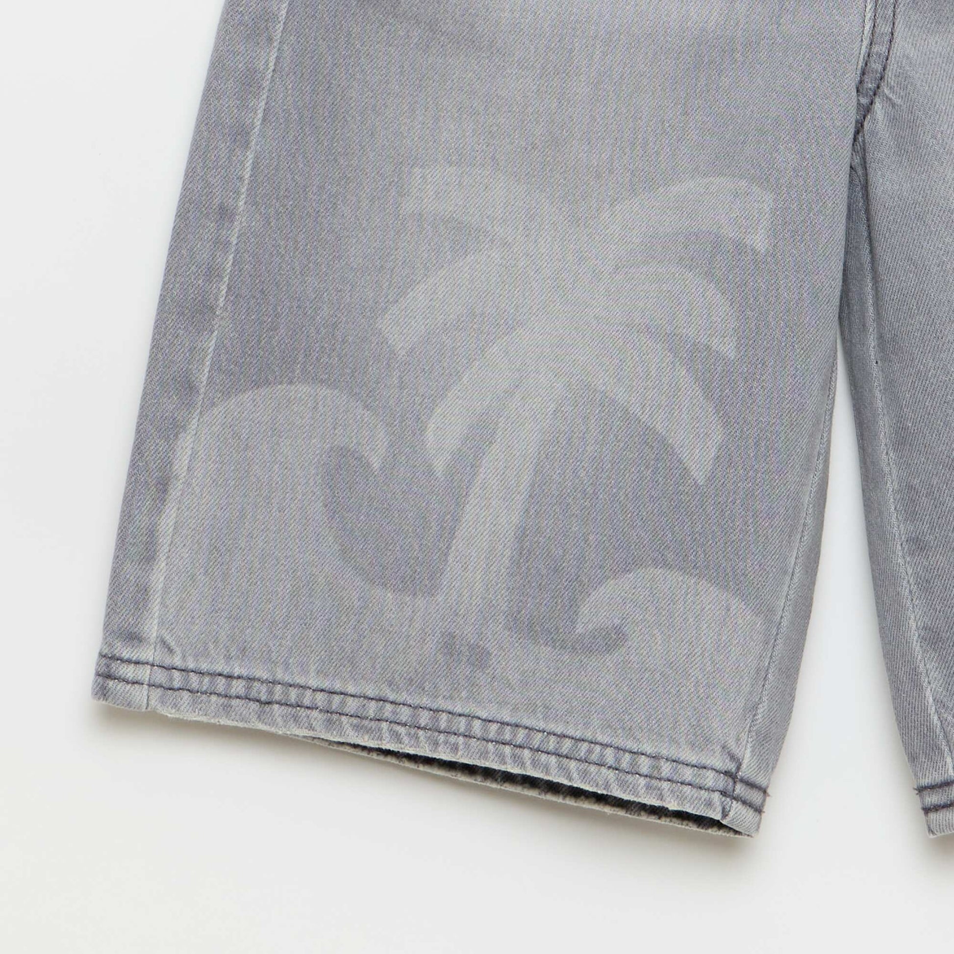 Bermuda en denim avec cordons de serrage GRIS