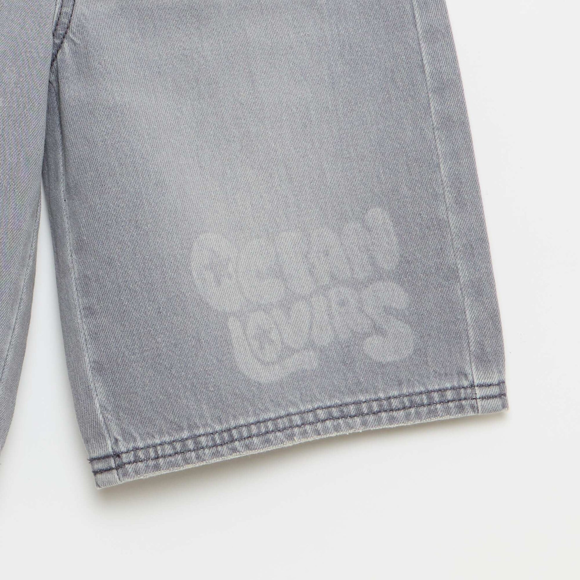 Bermuda en denim avec cordons de serrage GRIS