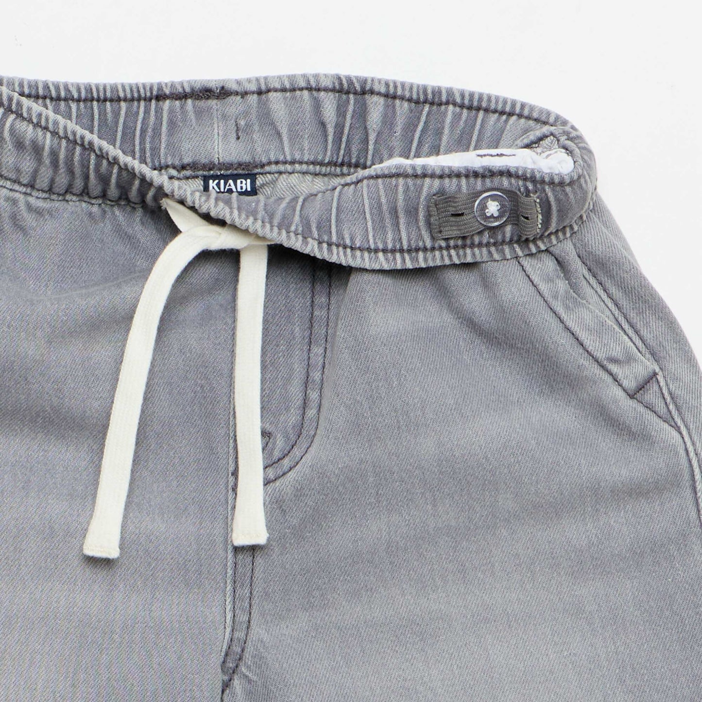Bermuda en denim avec cordons de serrage GRIS