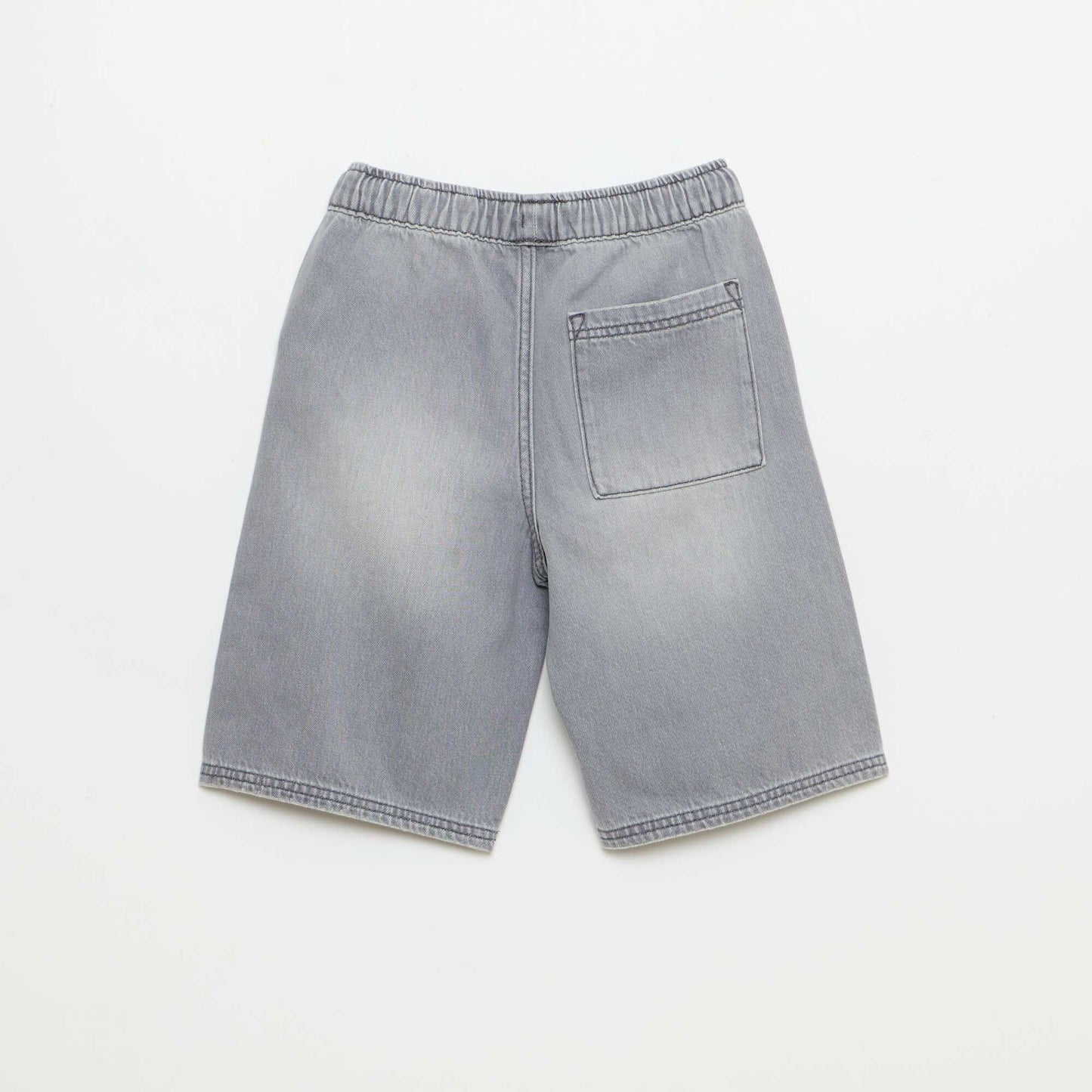 Bermuda en denim avec cordons de serrage GRIS