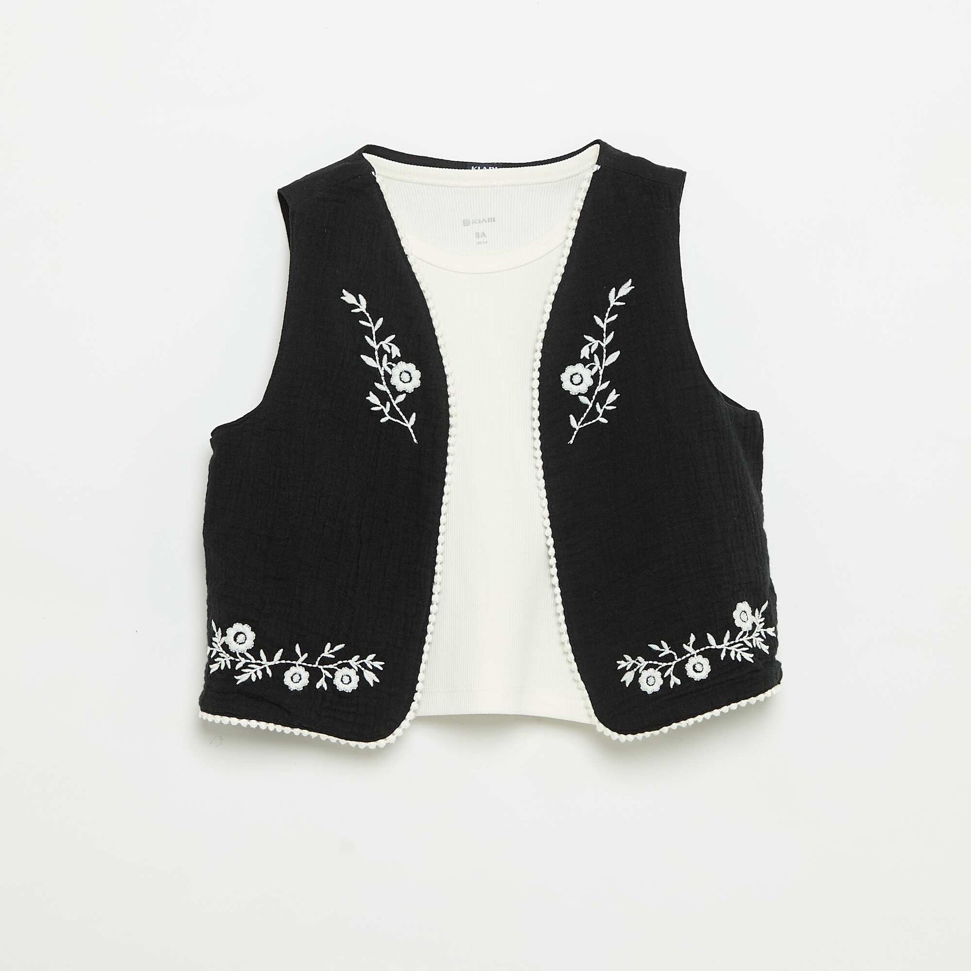 Ensemble débardeur + gilet sans manches NOIR