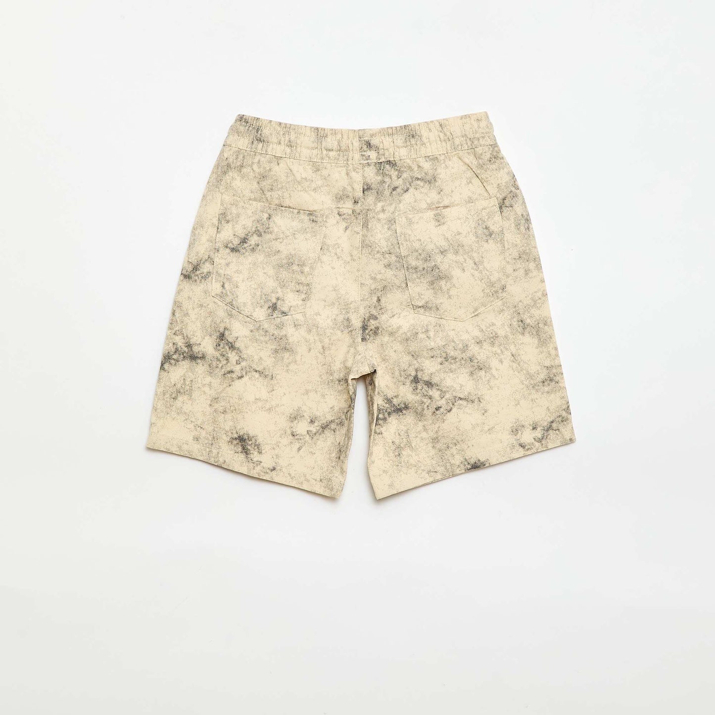 Bermuda droit à la taille élastiquée BEIGE