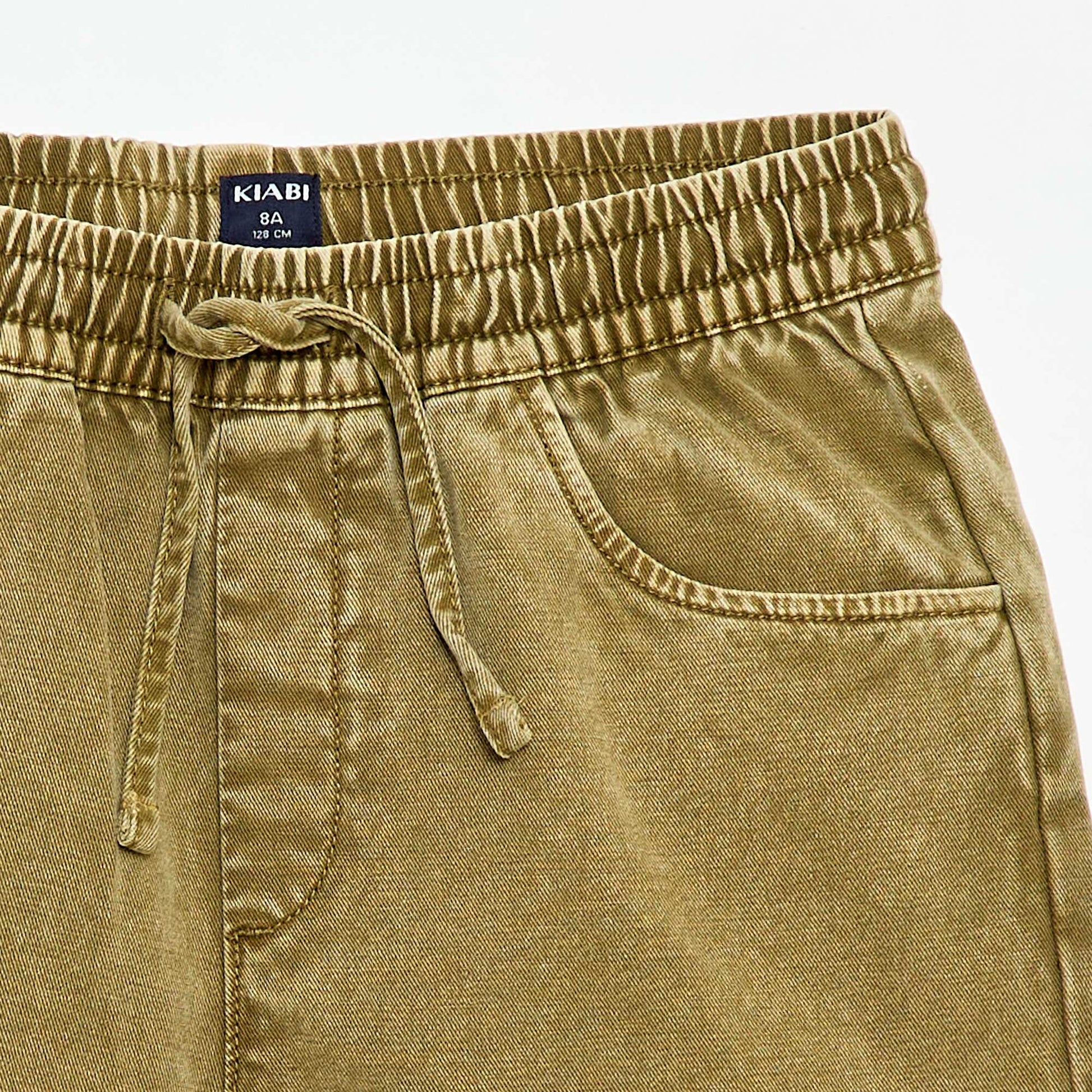 Bermuda droit à la taille élastiquée KAKI