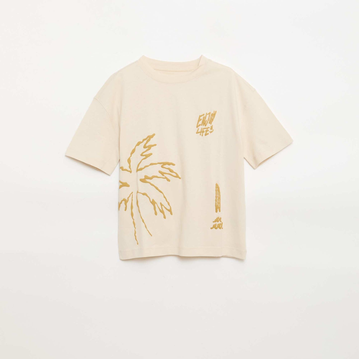 T-shirt imprimé à manches courtes BEIGE