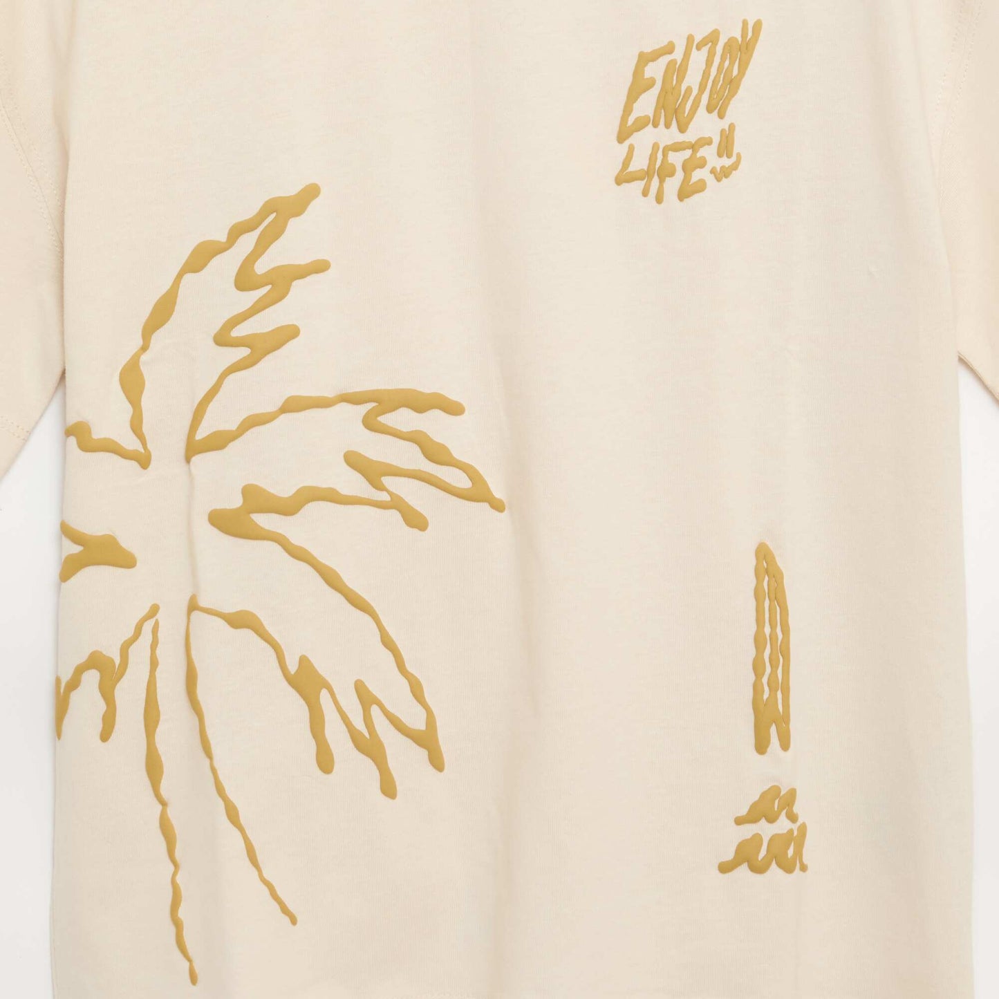 T-shirt imprimé à manches courtes BEIGE