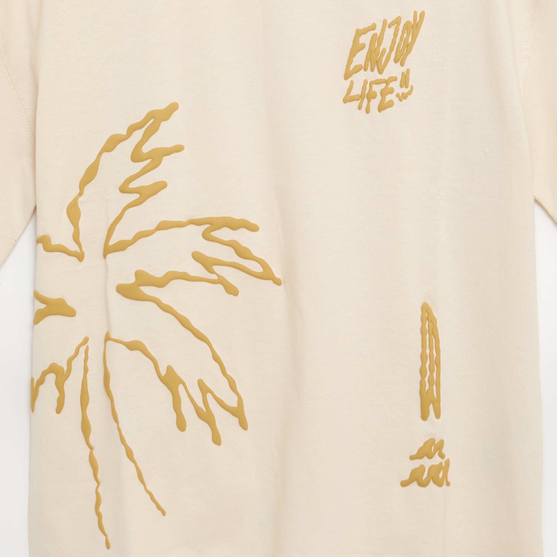 T-shirt imprimé à manches courtes BEIGE