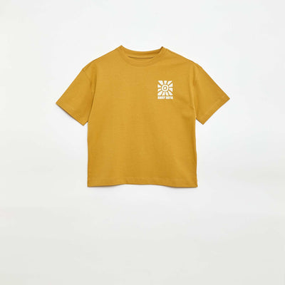 T-shirt imprimé à manches courtes JAUNE