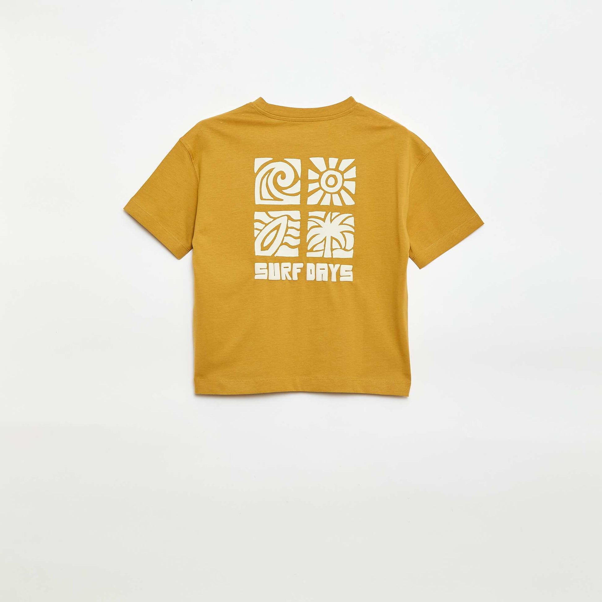 T-shirt imprimé à manches courtes JAUNE