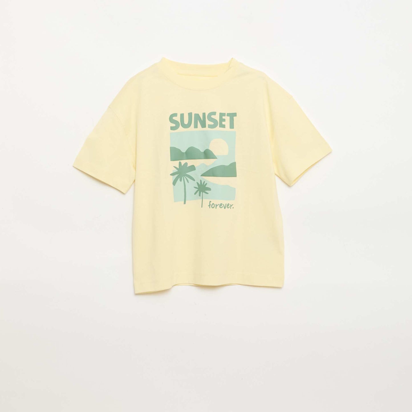 T-shirt imprimé à manches courtes JAUNE