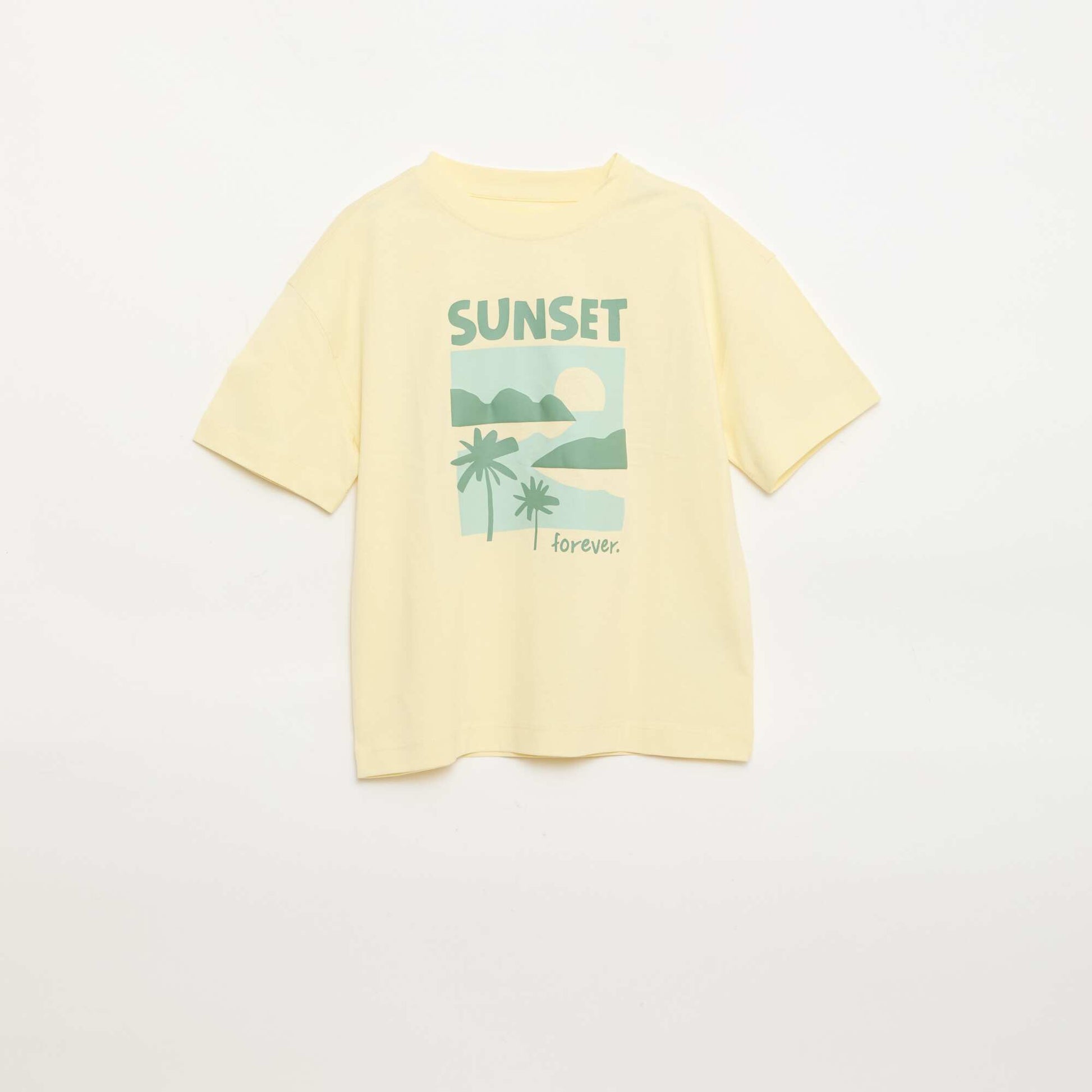 T-shirt imprimé à manches courtes JAUNE