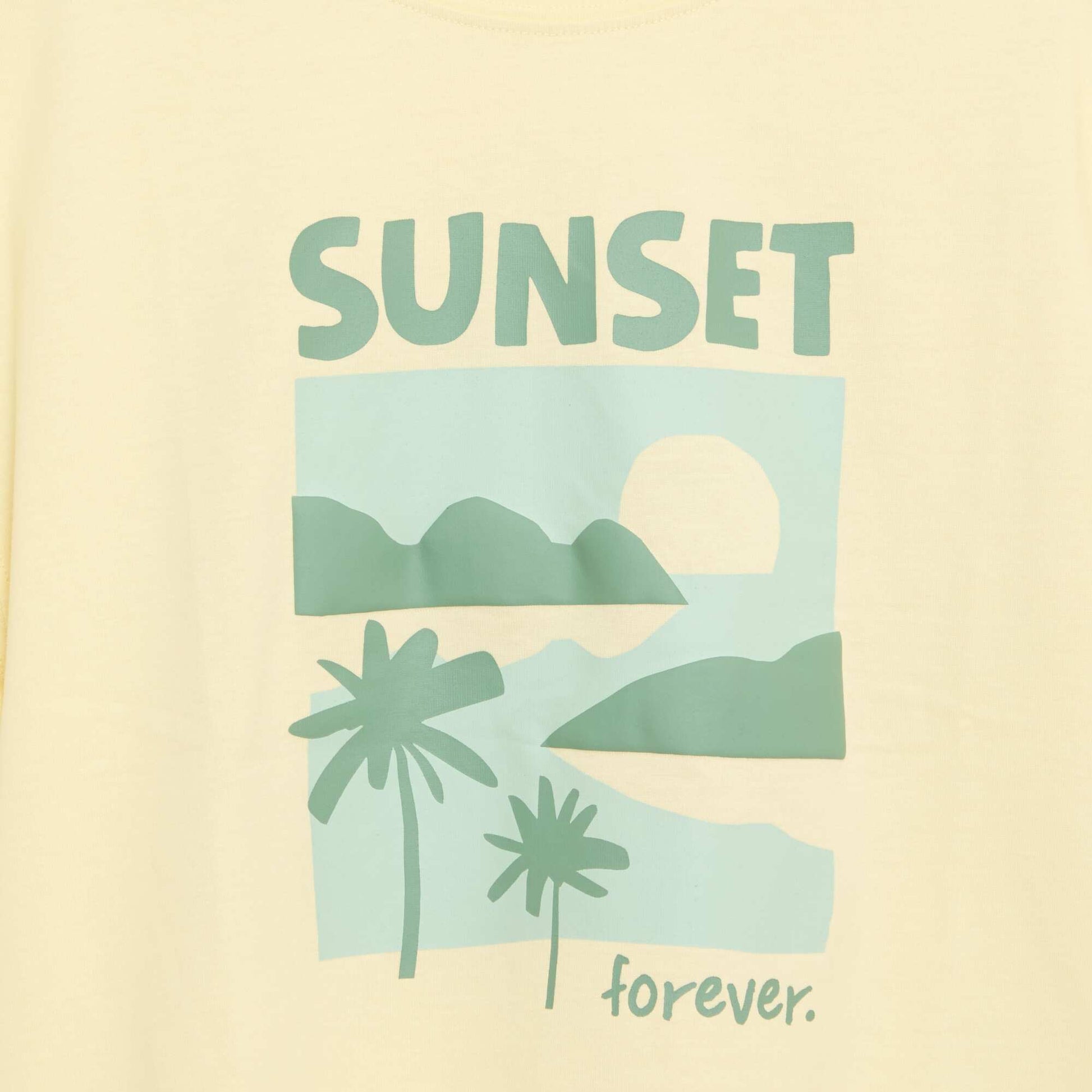 T-shirt imprimé à manches courtes JAUNE
