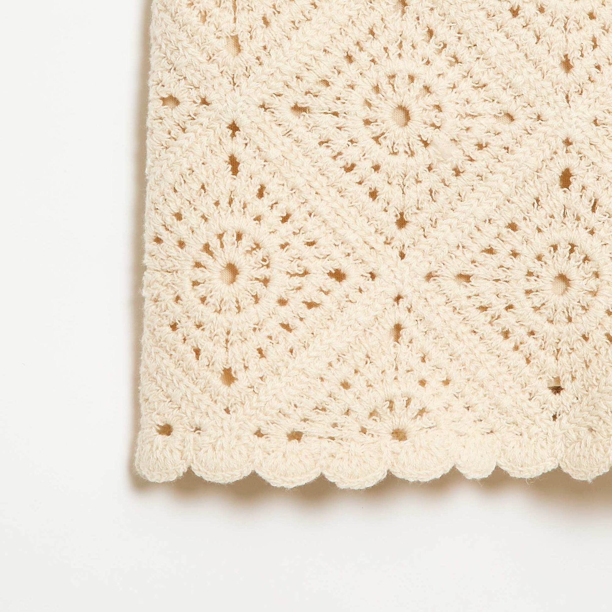 Short en crochet uni BLANC