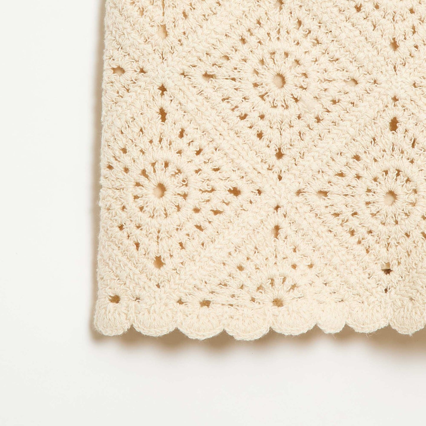 Short en crochet uni BLANC