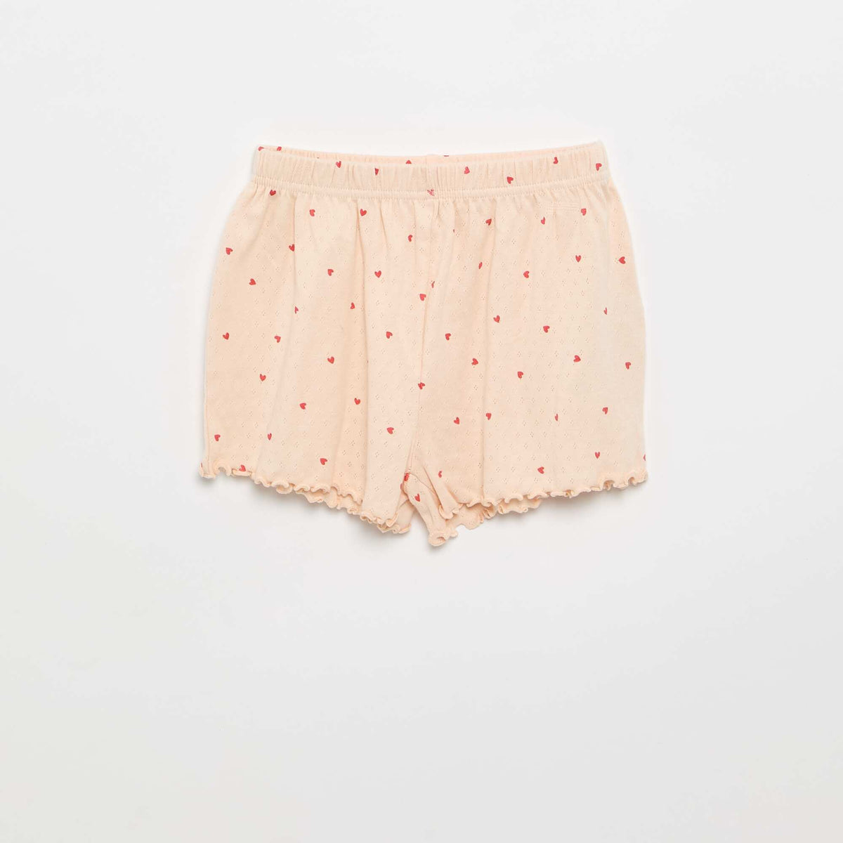 Ensemble de pyjama t-shirt + short en maille pointelle - 2 pièces ROSE