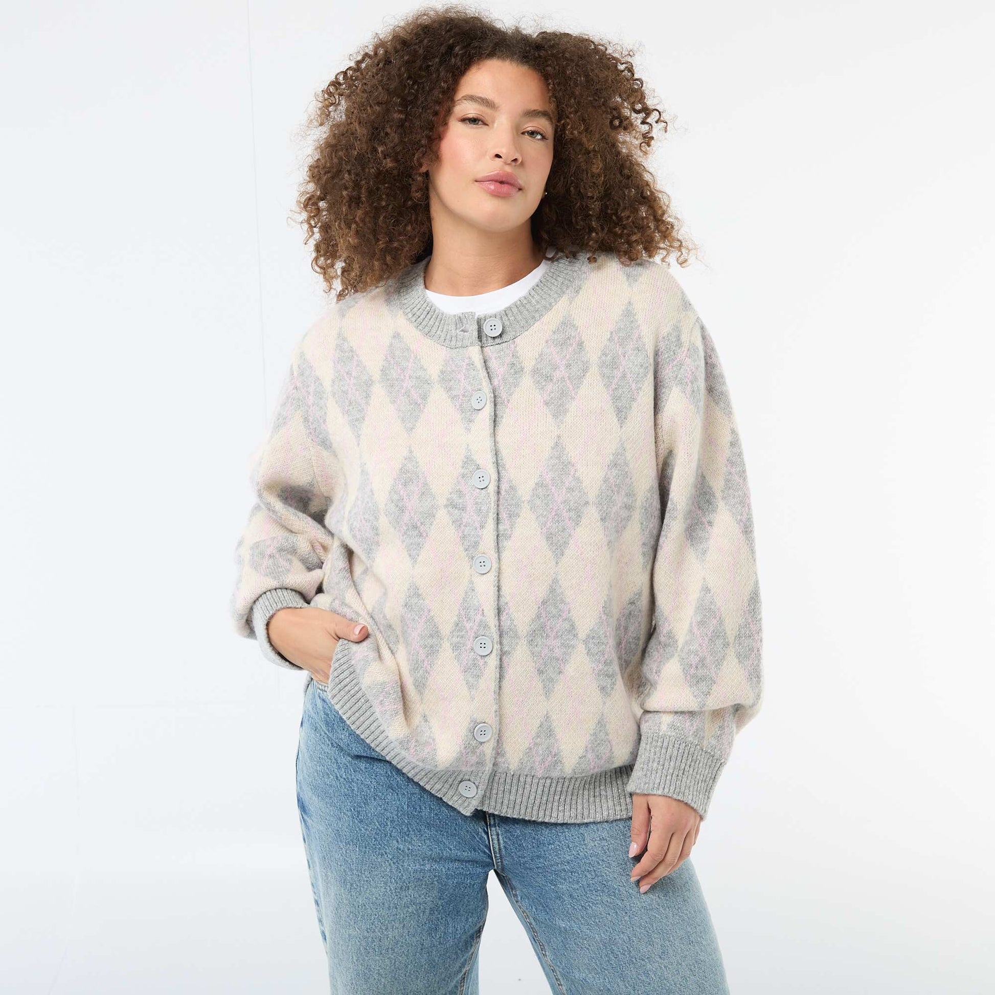 Gilet en maille grosse jauge BLANC