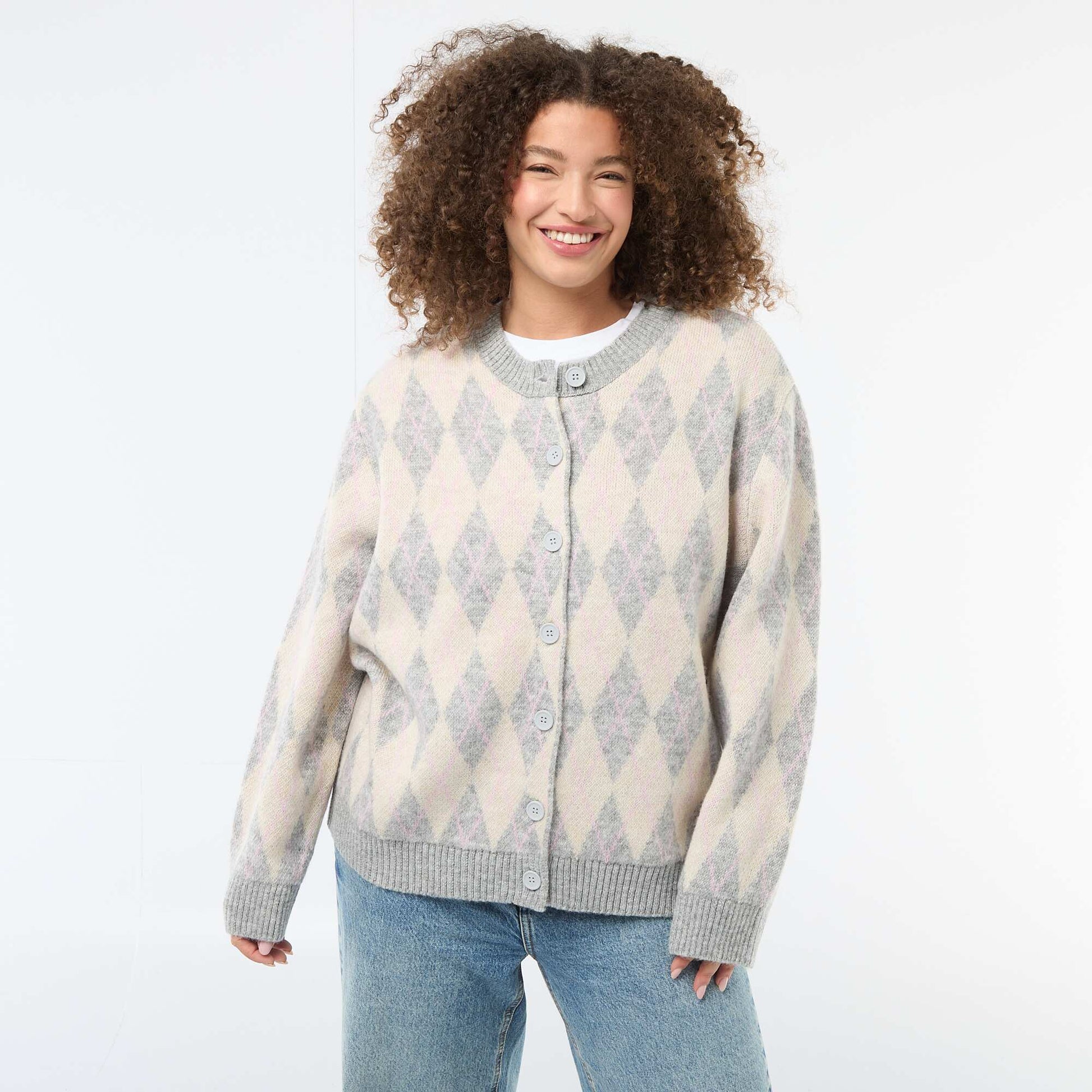 Gilet en maille grosse jauge BLANC