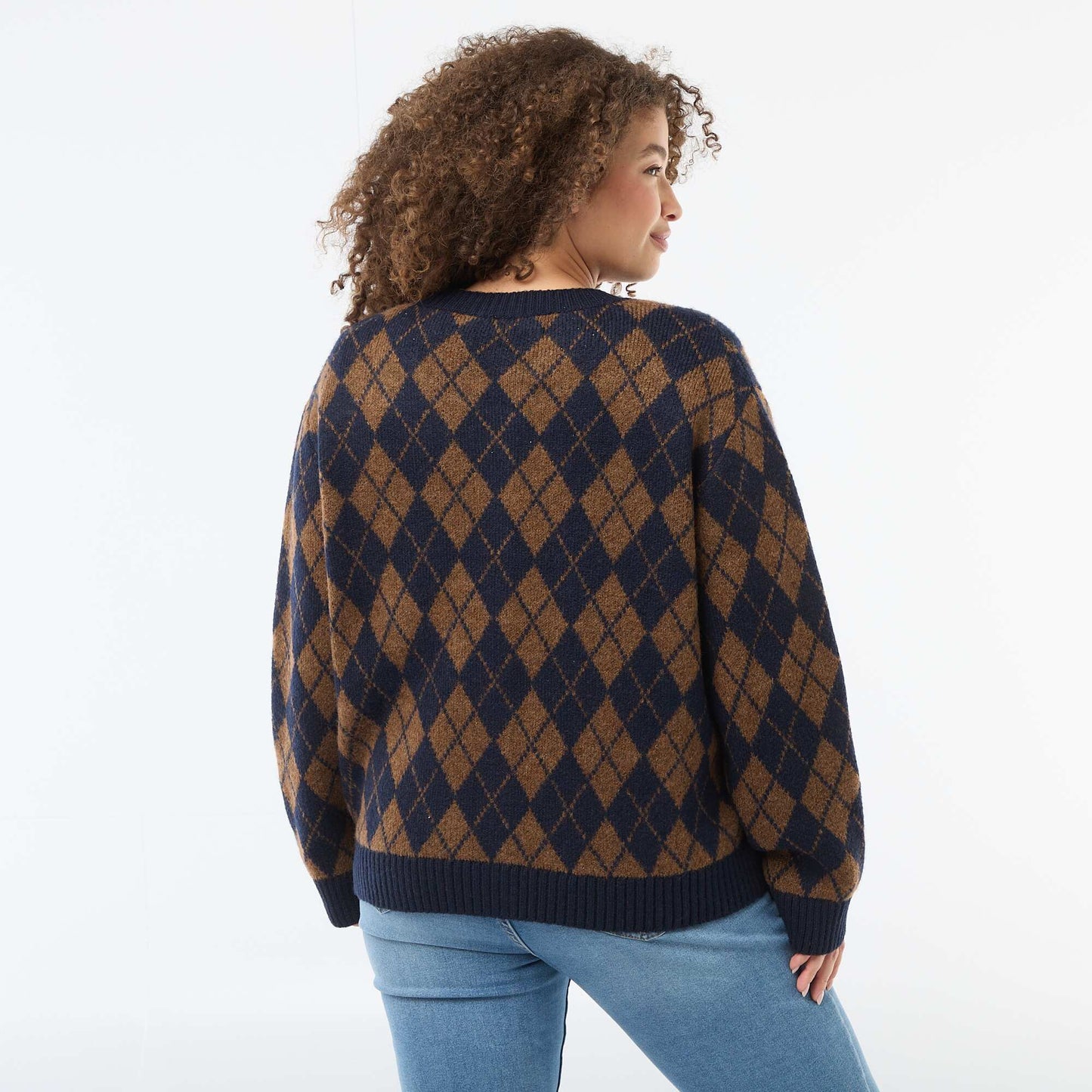 Gilet en maille grosse jauge BLEU