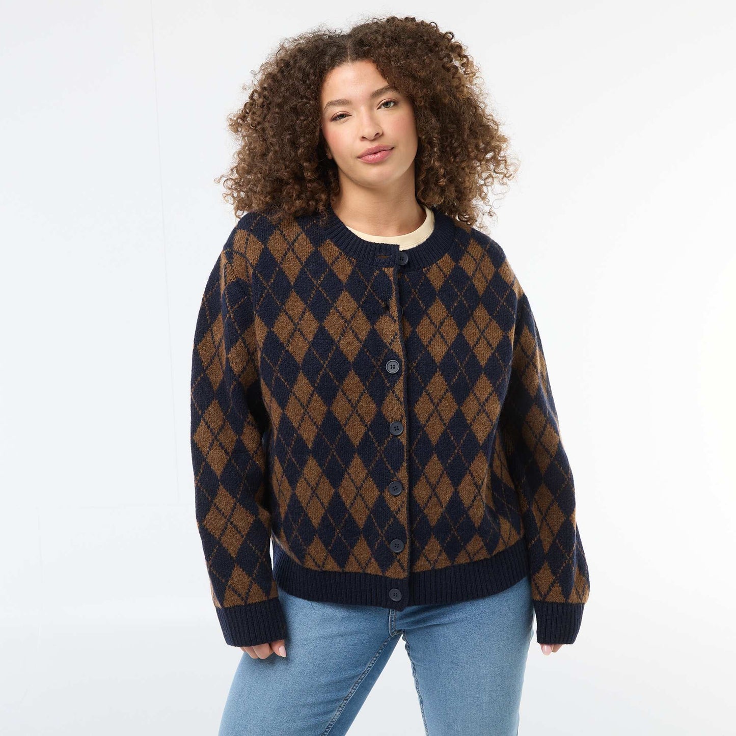 Gilet en maille grosse jauge BLEU