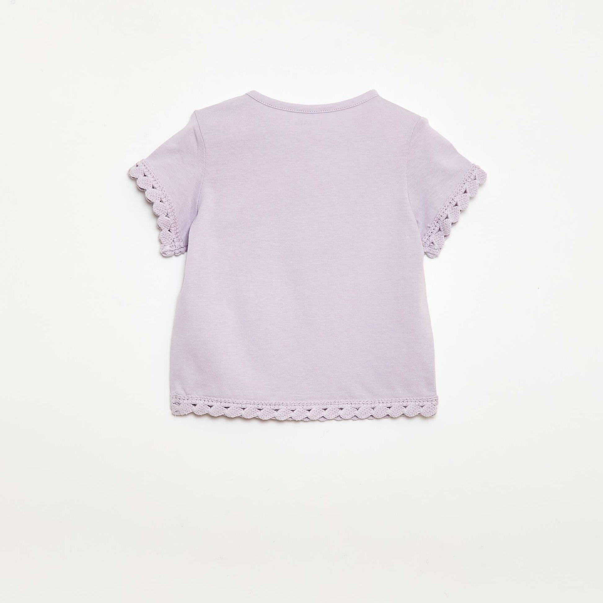 T-shirt à manches courtes avec détails au crochet ROSE