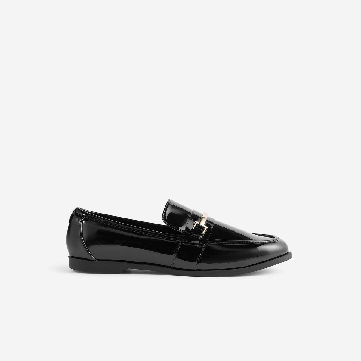 Mocassins vernies avec bijoux dorés fantaisies NOIR