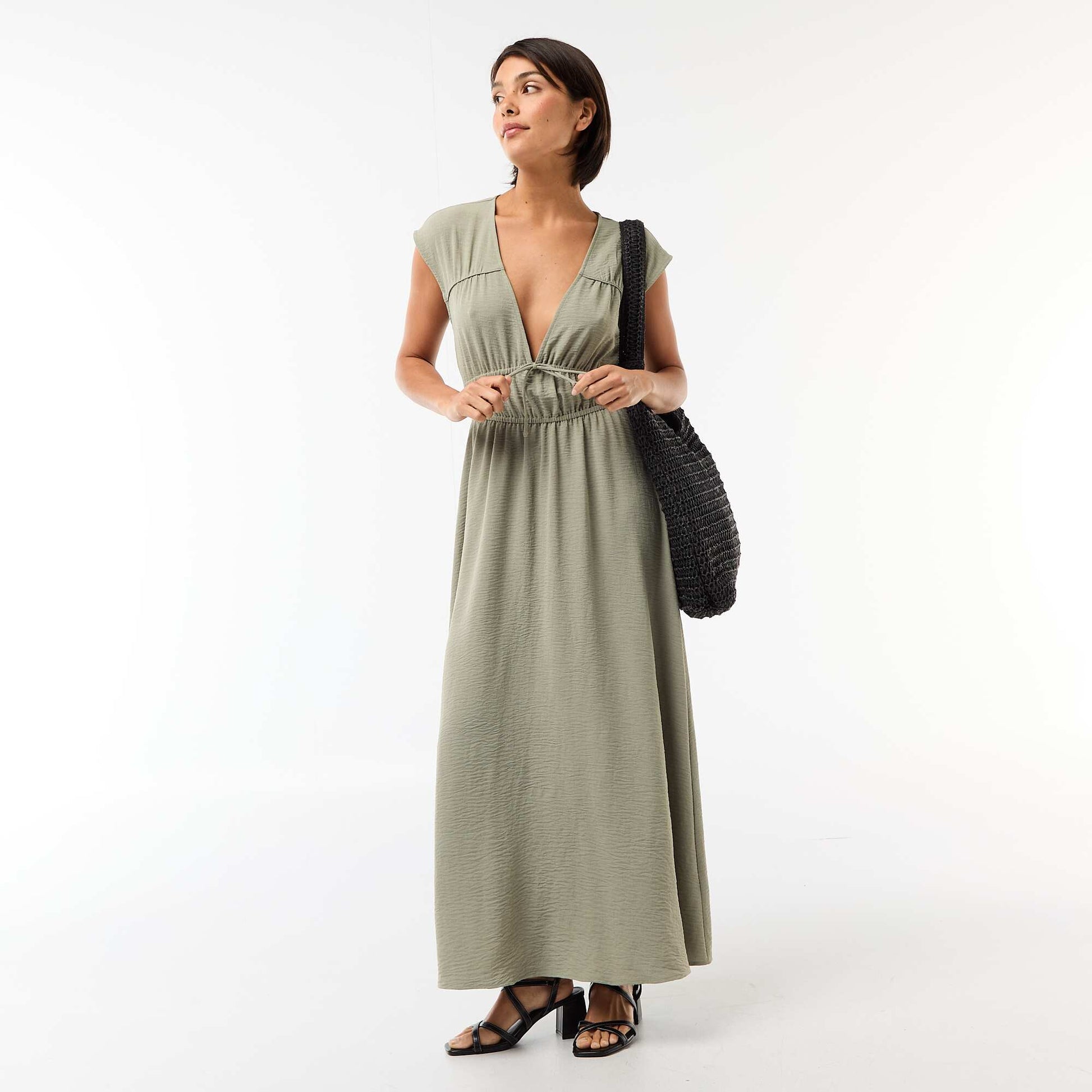 Robe longue sans manches avec nœud VERT