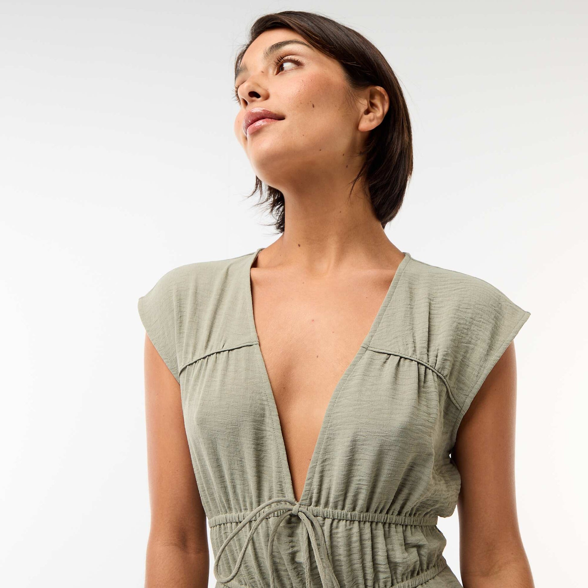 Robe longue sans manches avec nœud VERT