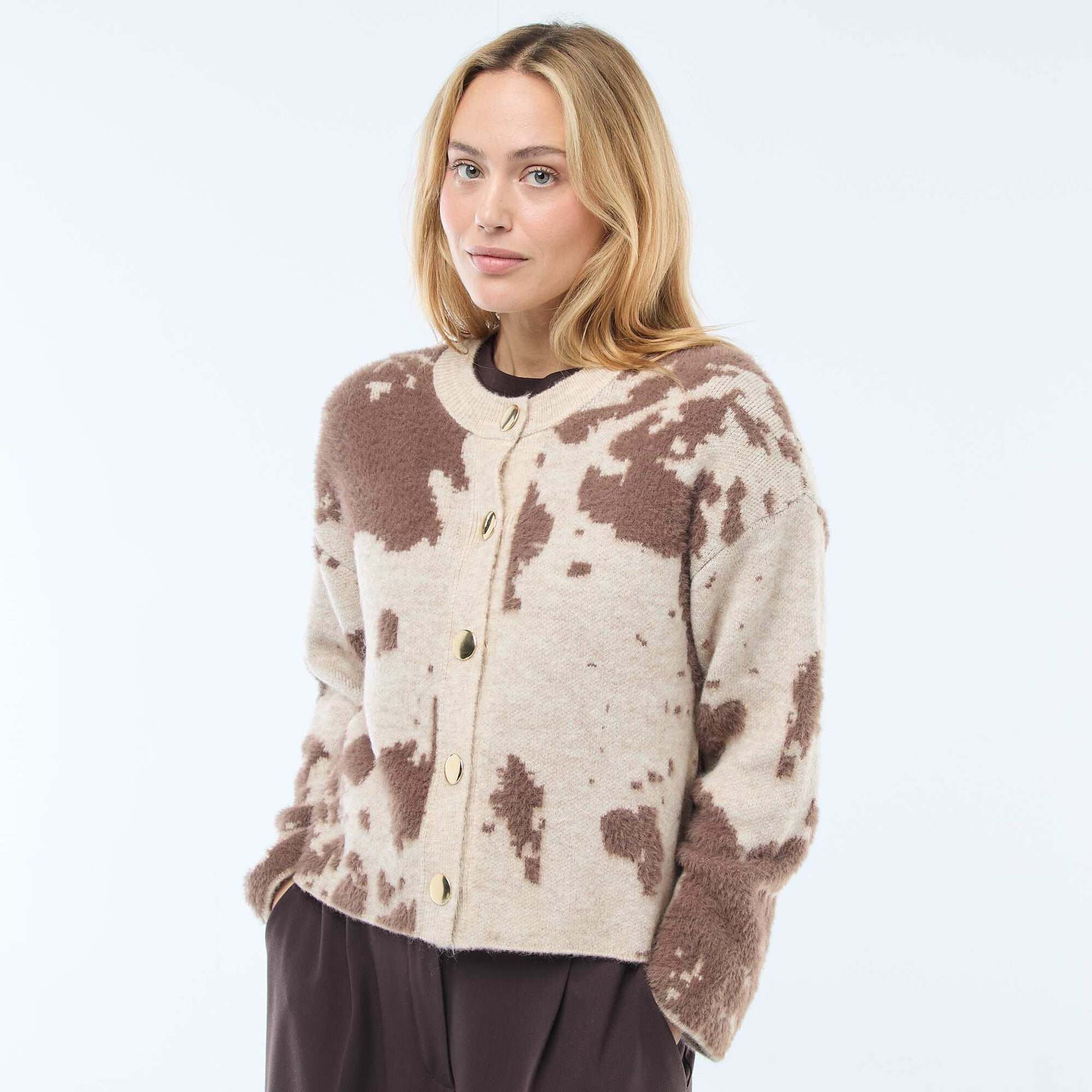 Gilet imprimé vache MARRON
