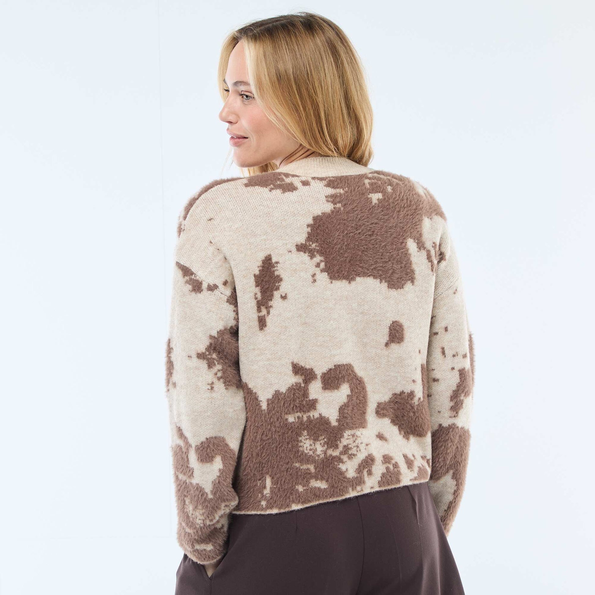 Gilet imprimé vache MARRON