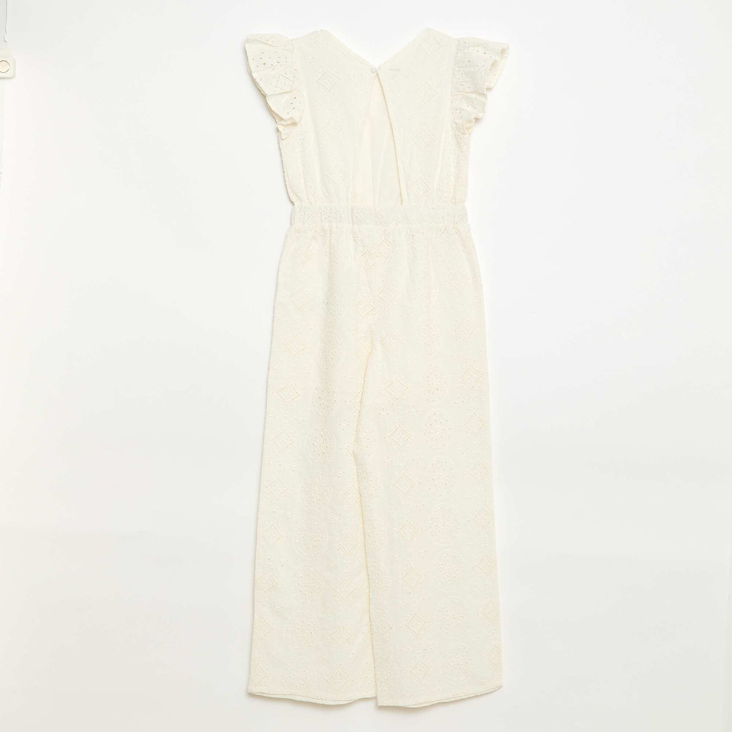 Combinaison large en broderie anglaise volantée coton BLANC