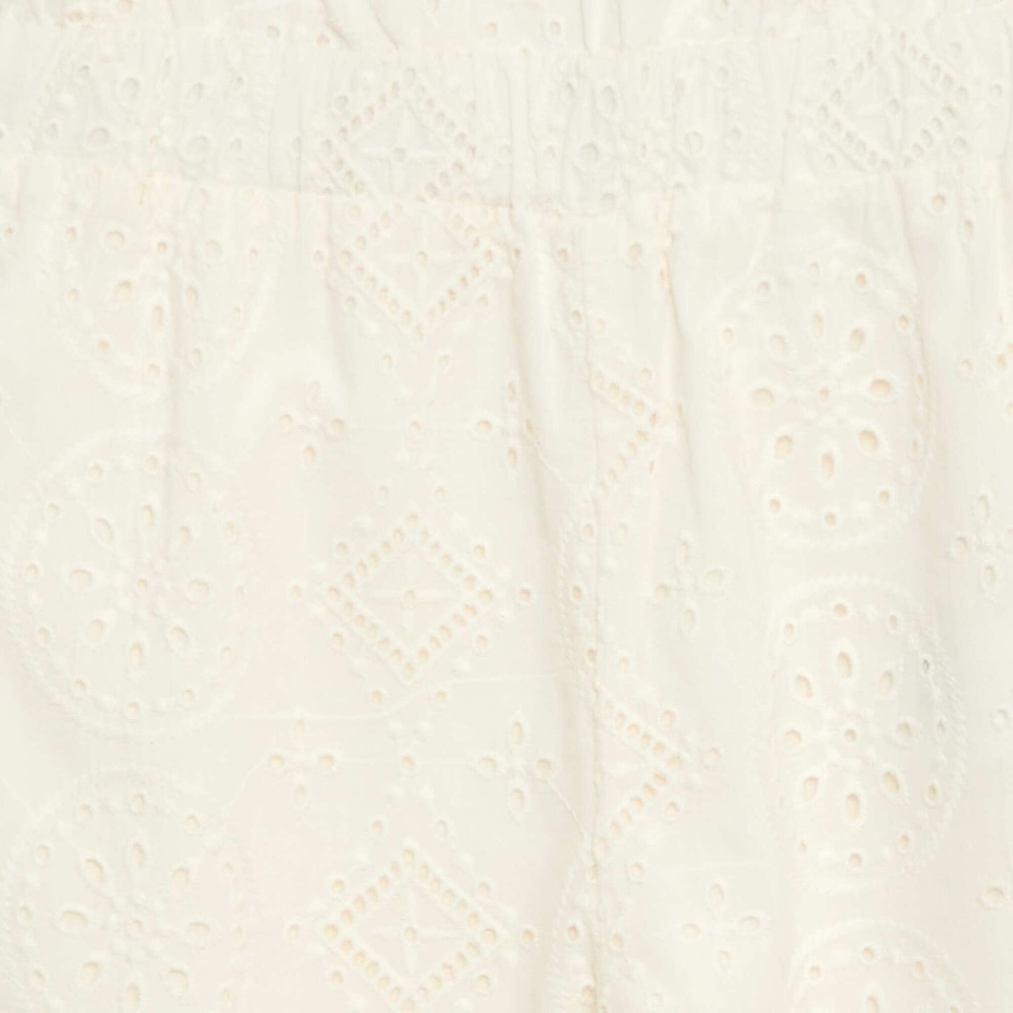Combinaison large en broderie anglaise volantée coton BLANC