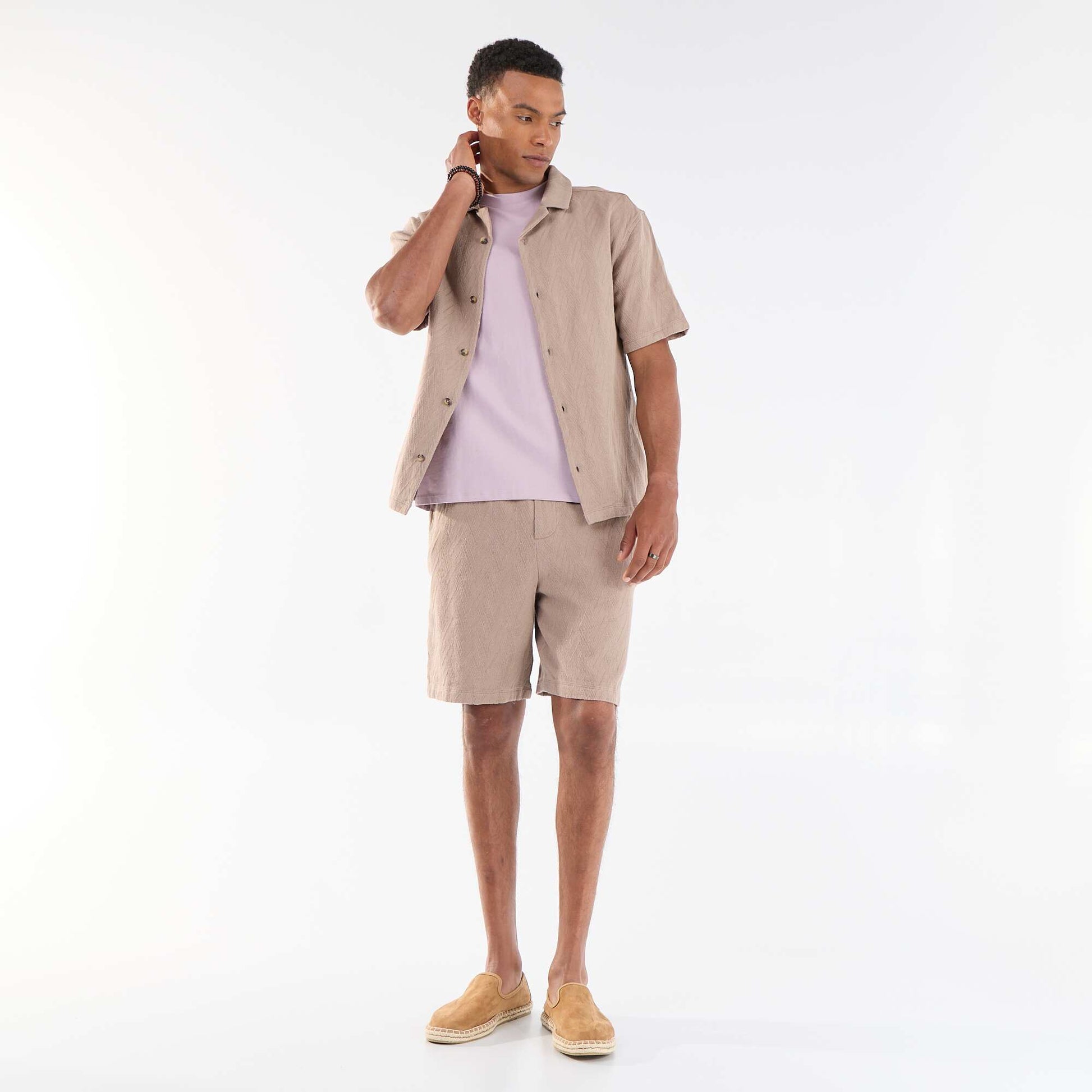 Bermuda en molleton léger BEIGE