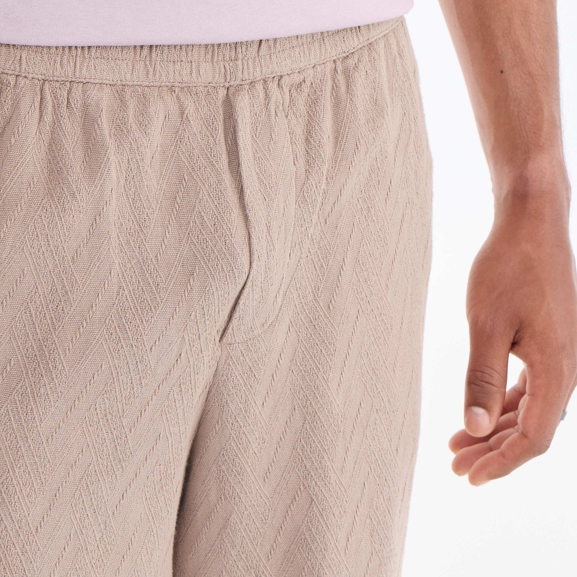 Bermuda en molleton léger BEIGE
