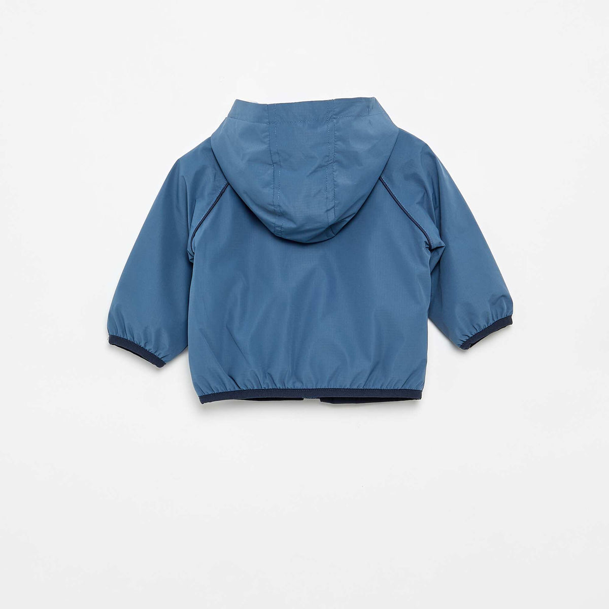 Coupe-vent uni à capuche BLEU