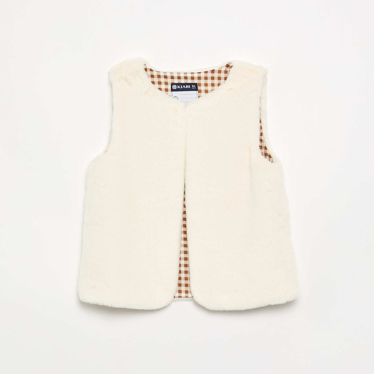 Gilet sans manches en fausse fourrure BEIGE