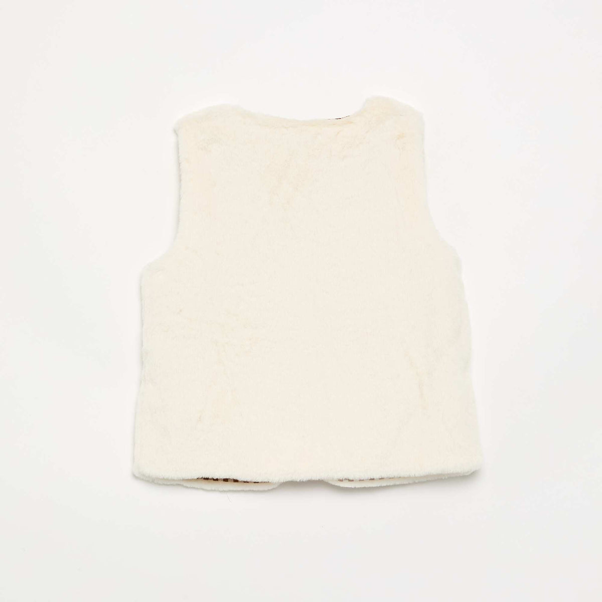 Gilet sans manches en fausse fourrure BEIGE