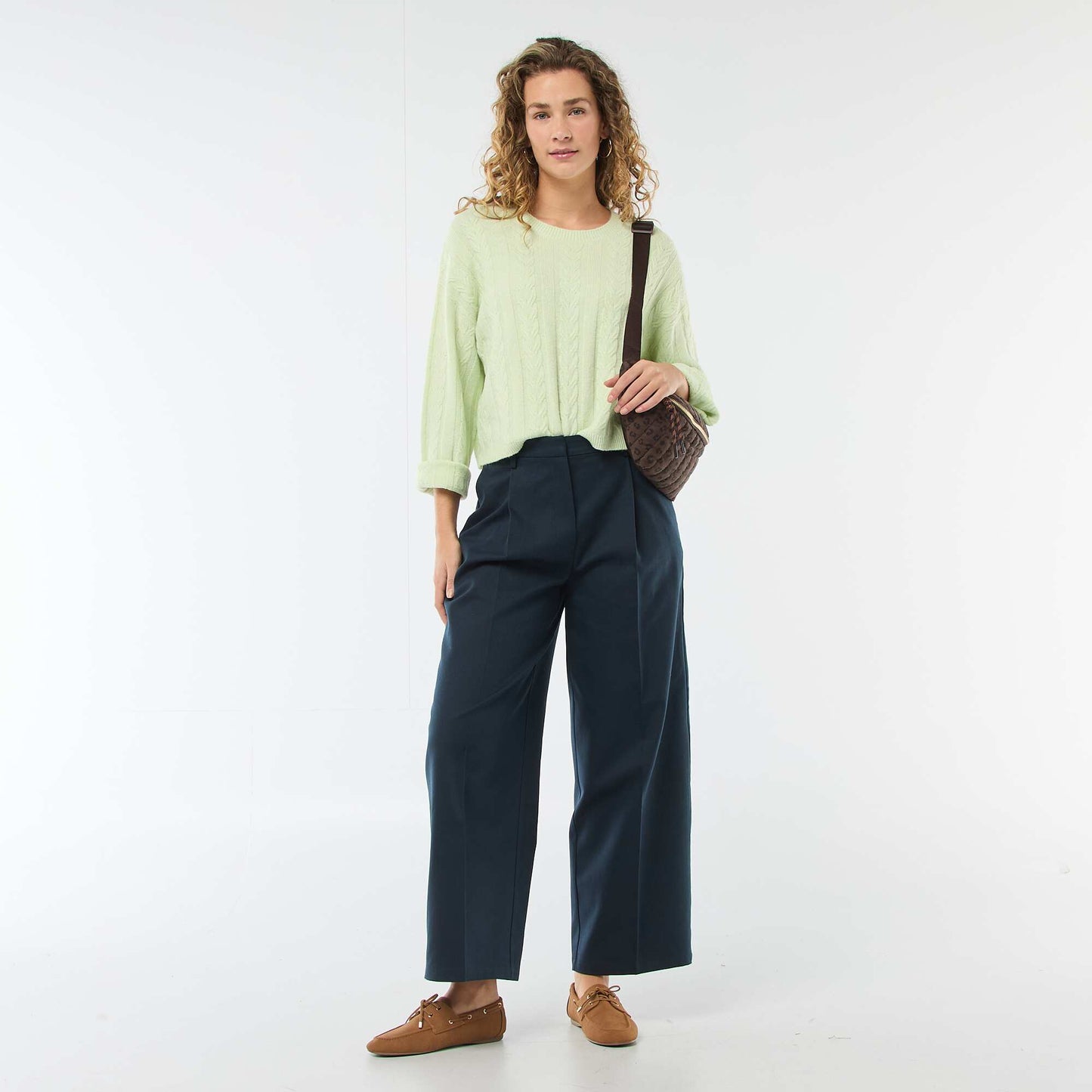 Pull en maille torsadée VERT