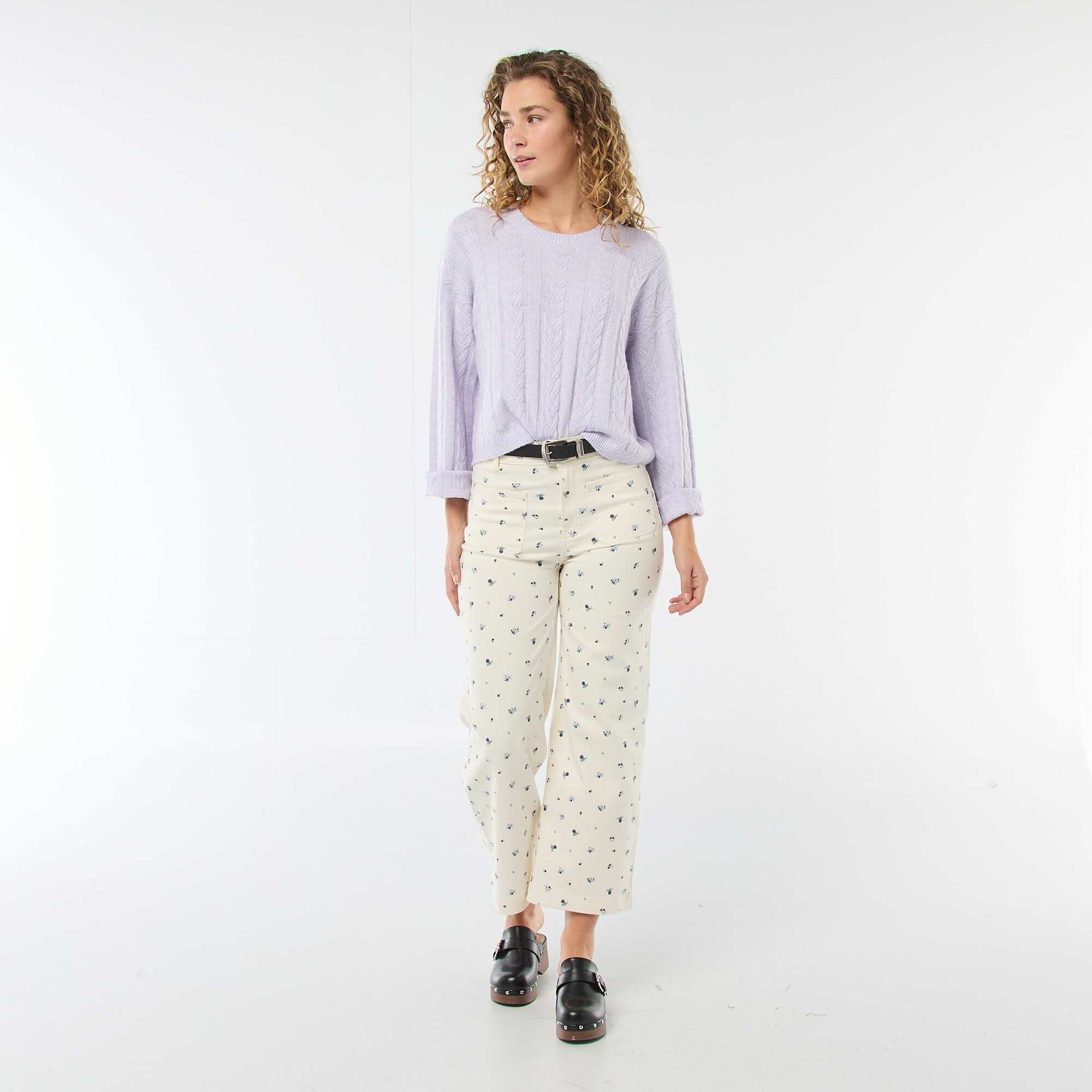 Pull en maille torsadée VIOLET