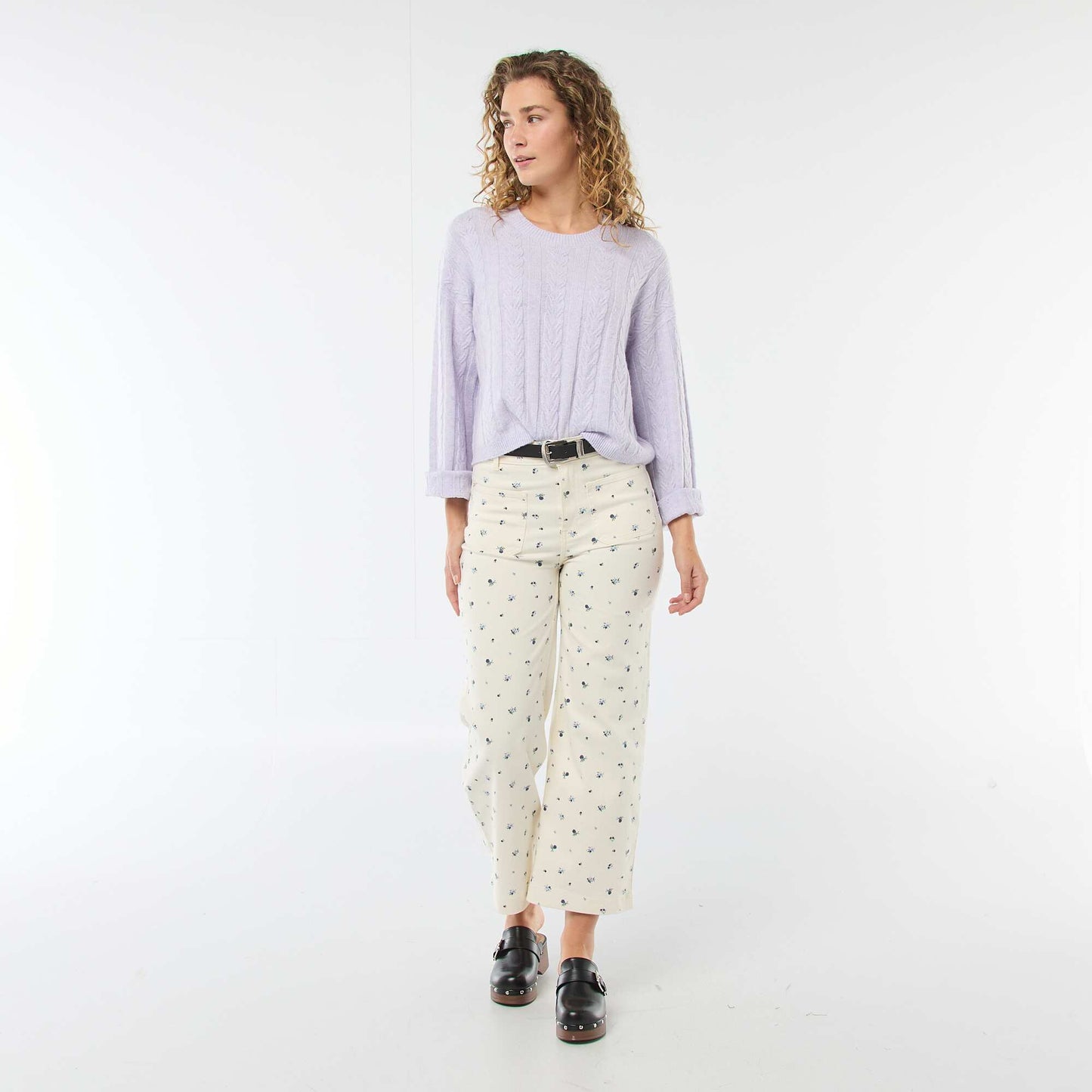 Pull en maille torsadée VIOLET
