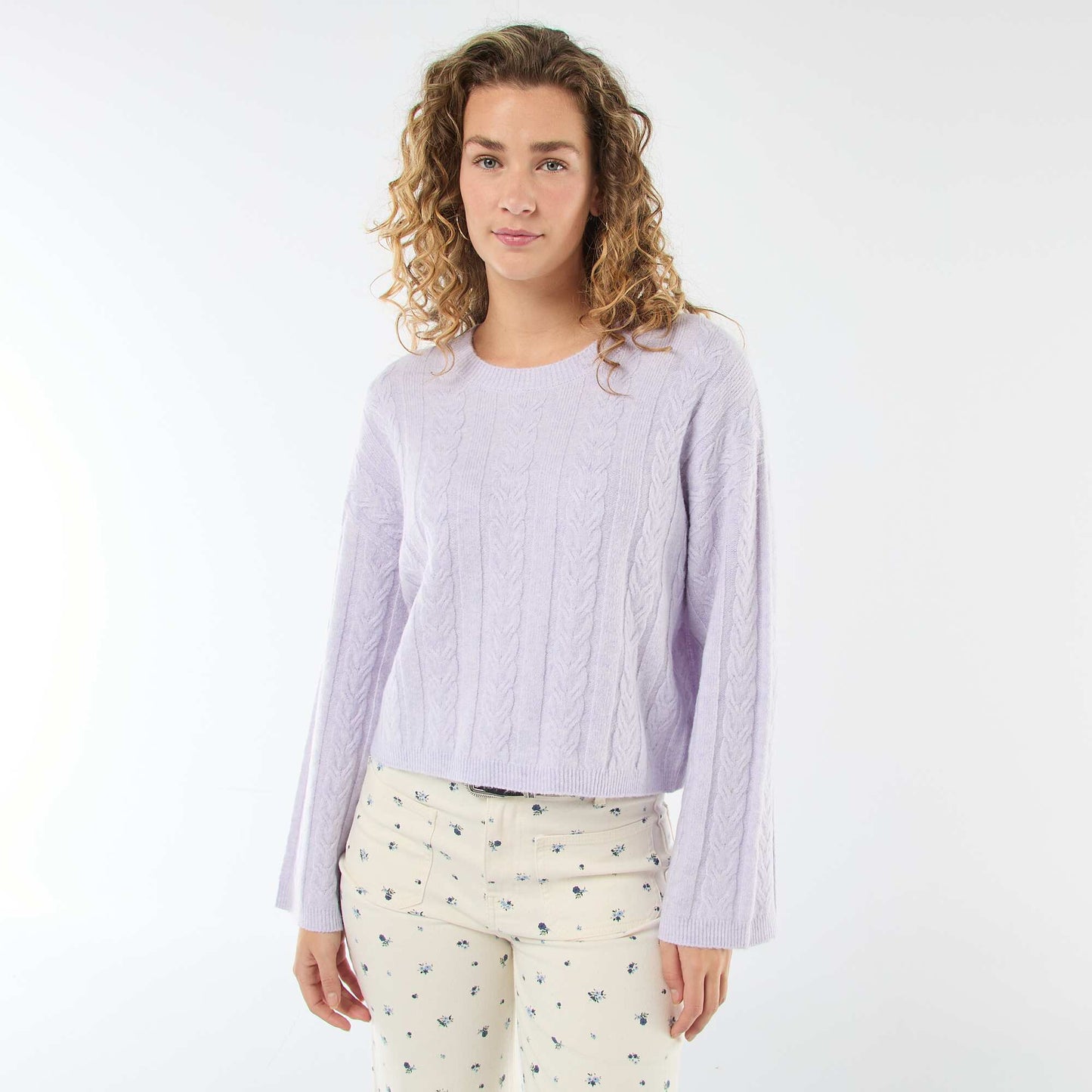 Pull en maille torsadée VIOLET