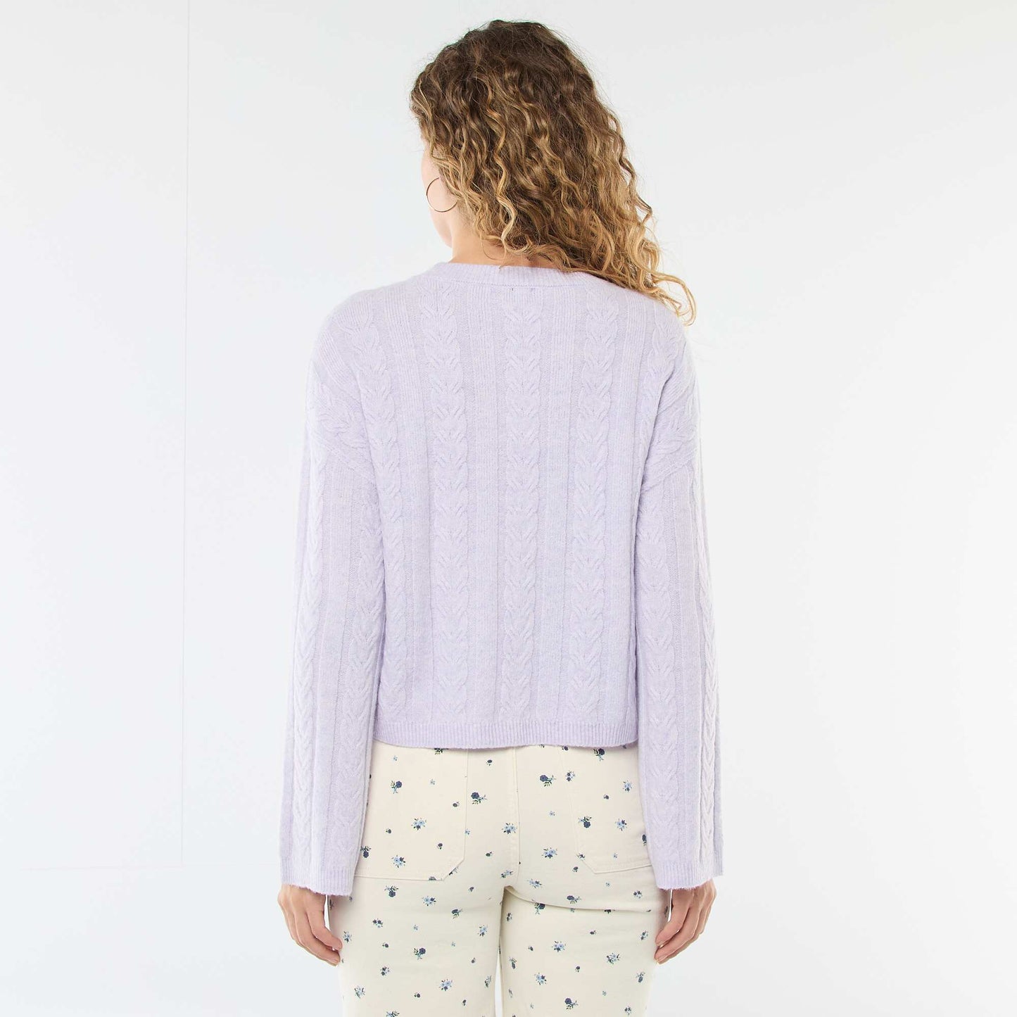 Pull en maille torsadée VIOLET