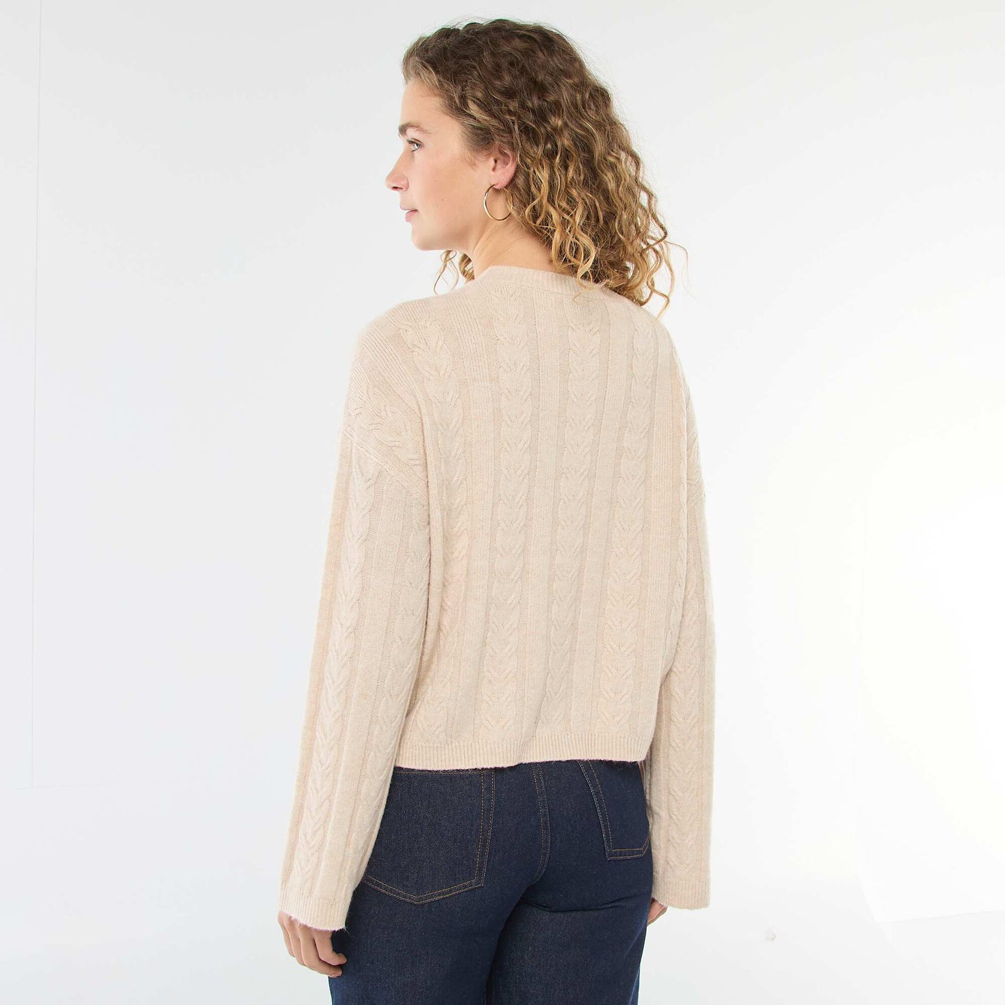 Pull en maille torsadée BEIGE