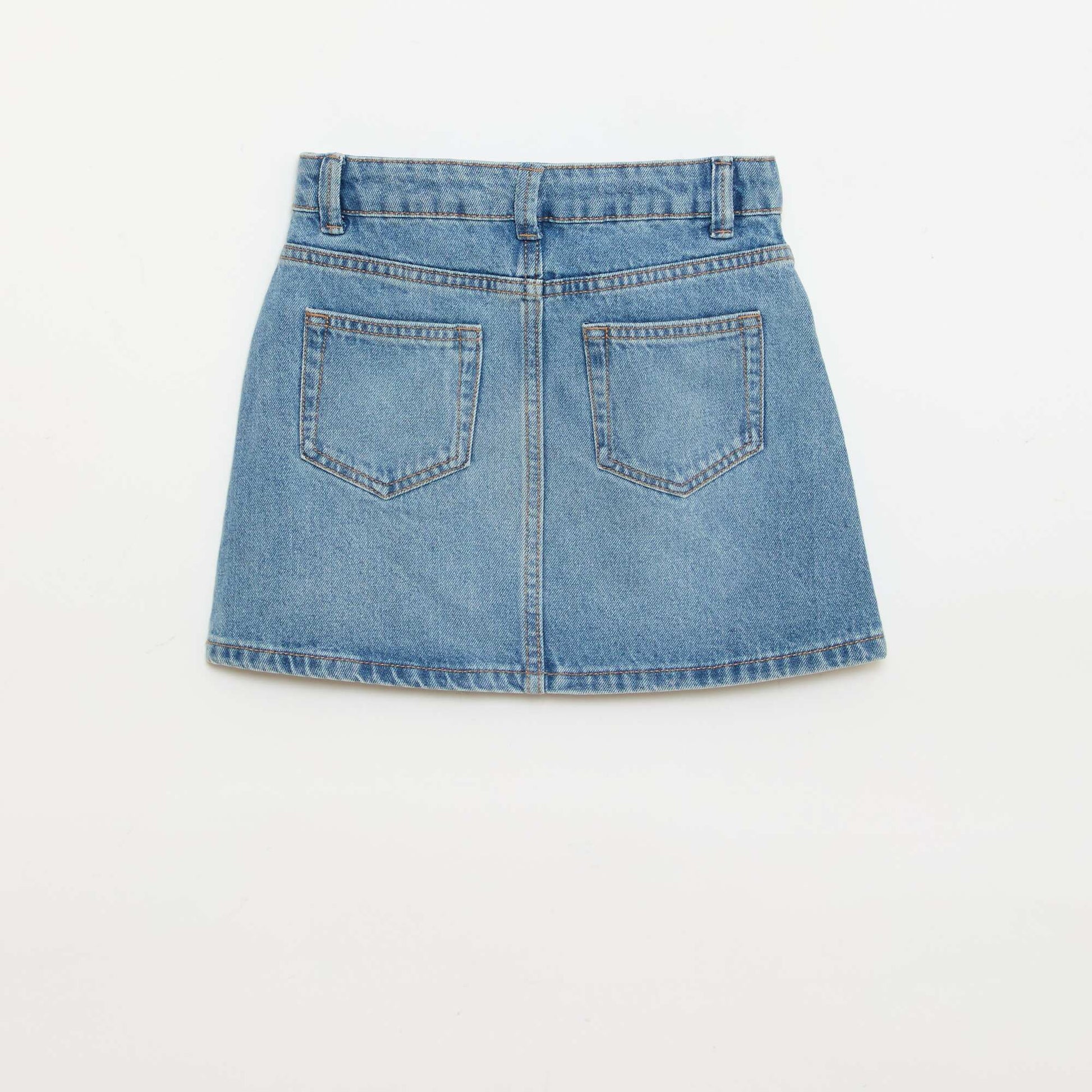 Jupe en denim avec poches tressées BLEU