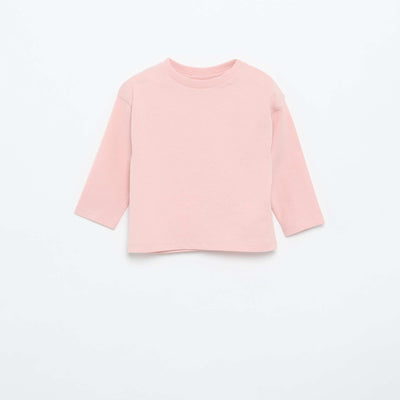 T-shirt manches longues uni ROSE