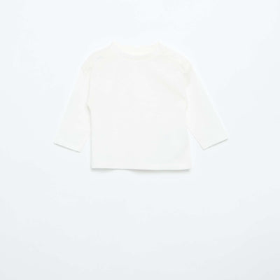T-shirt manches longues uni BLANC