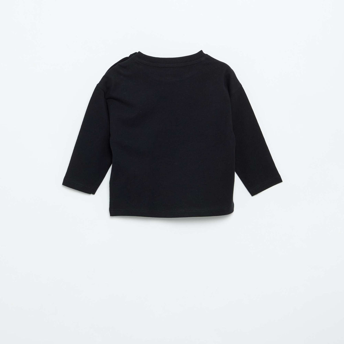 T-shirt manches longues uni NOIR