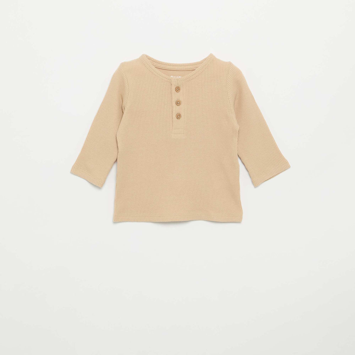 T-shirt col tunisien BEIGE