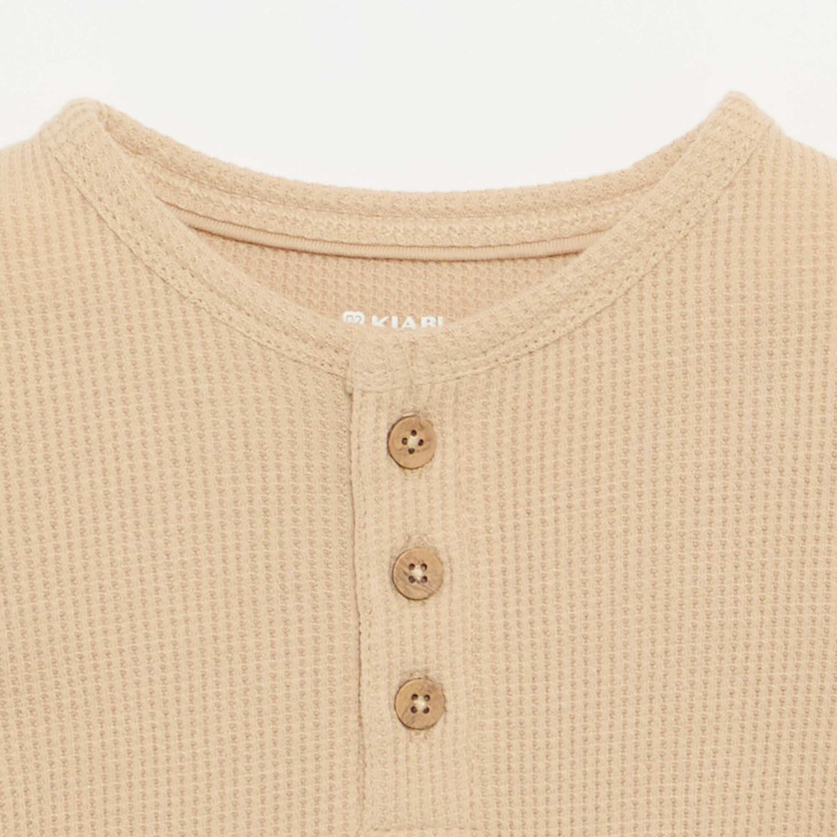 T-shirt col tunisien BEIGE
