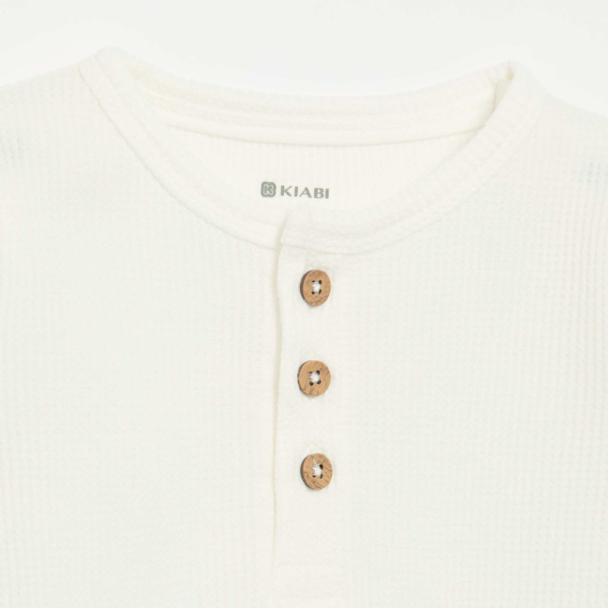 T-shirt col tunisien BLANC