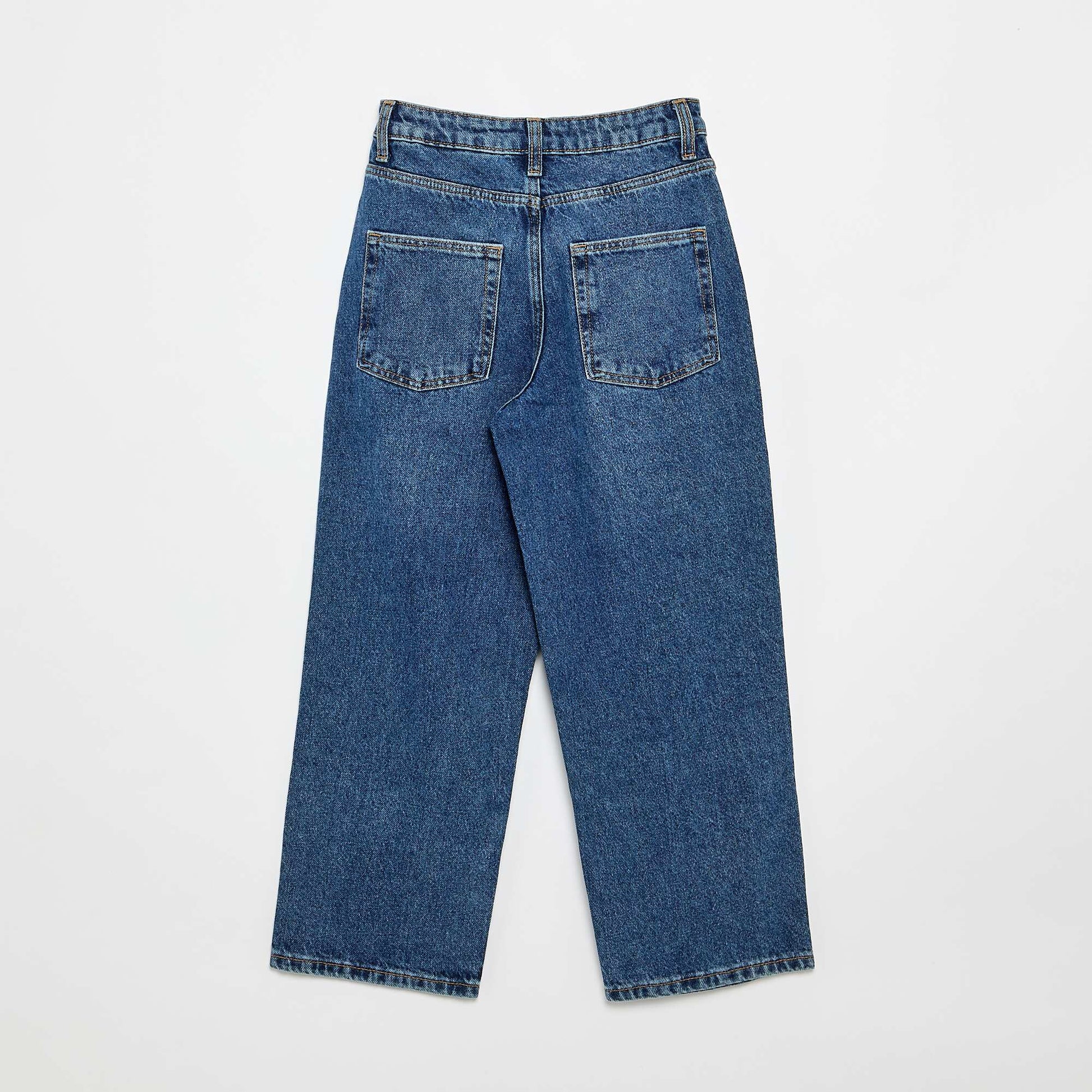 Pantalon denim coupe baggy BLEU